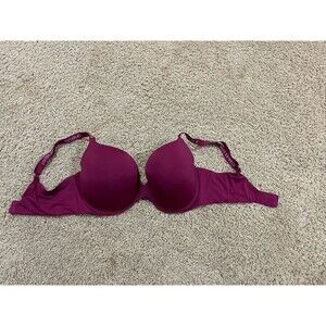 Victoria's Secret Women's T-Shirt Push Up Full Coverage Bra 38DD Burgundy